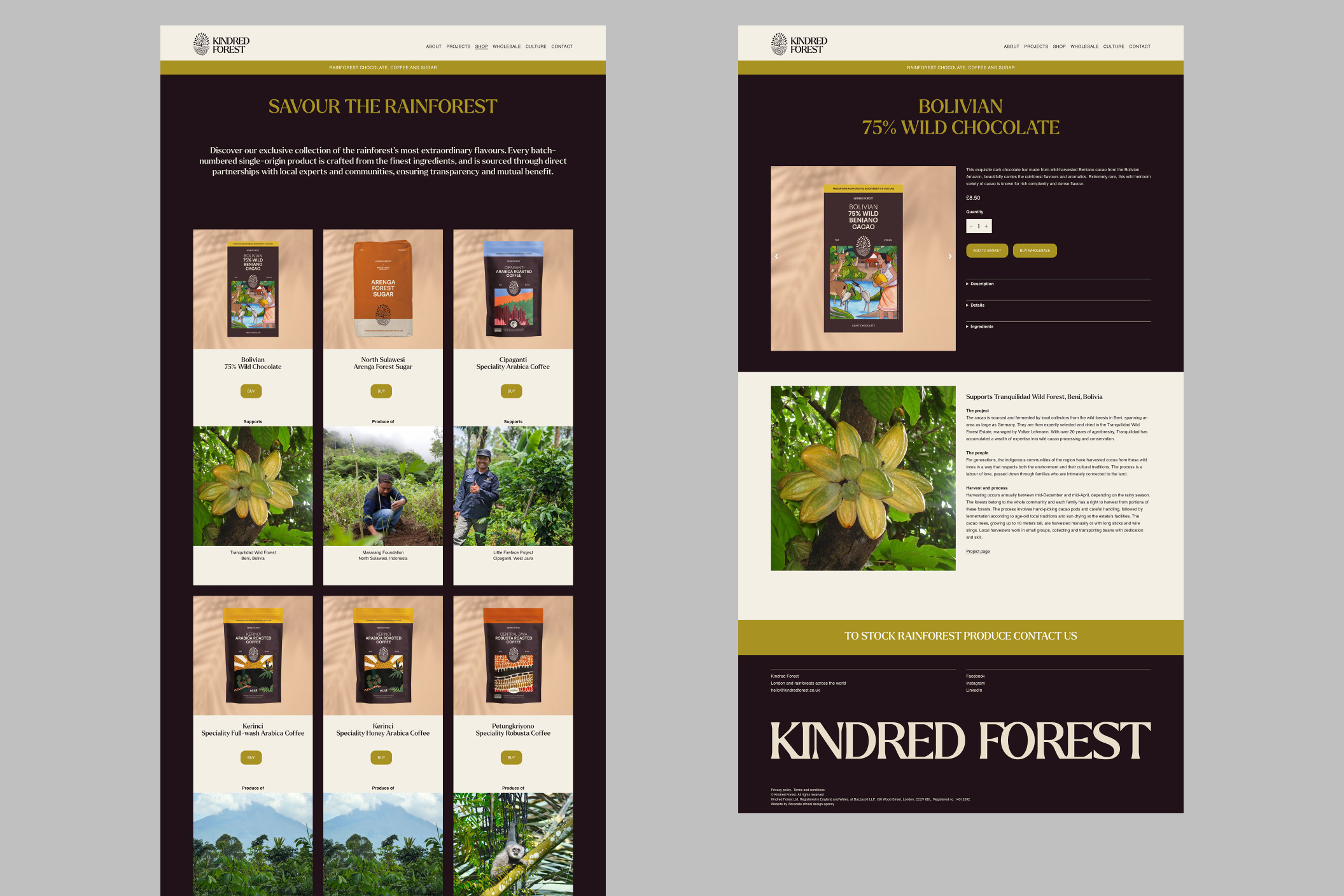 Kindred Forest product pages